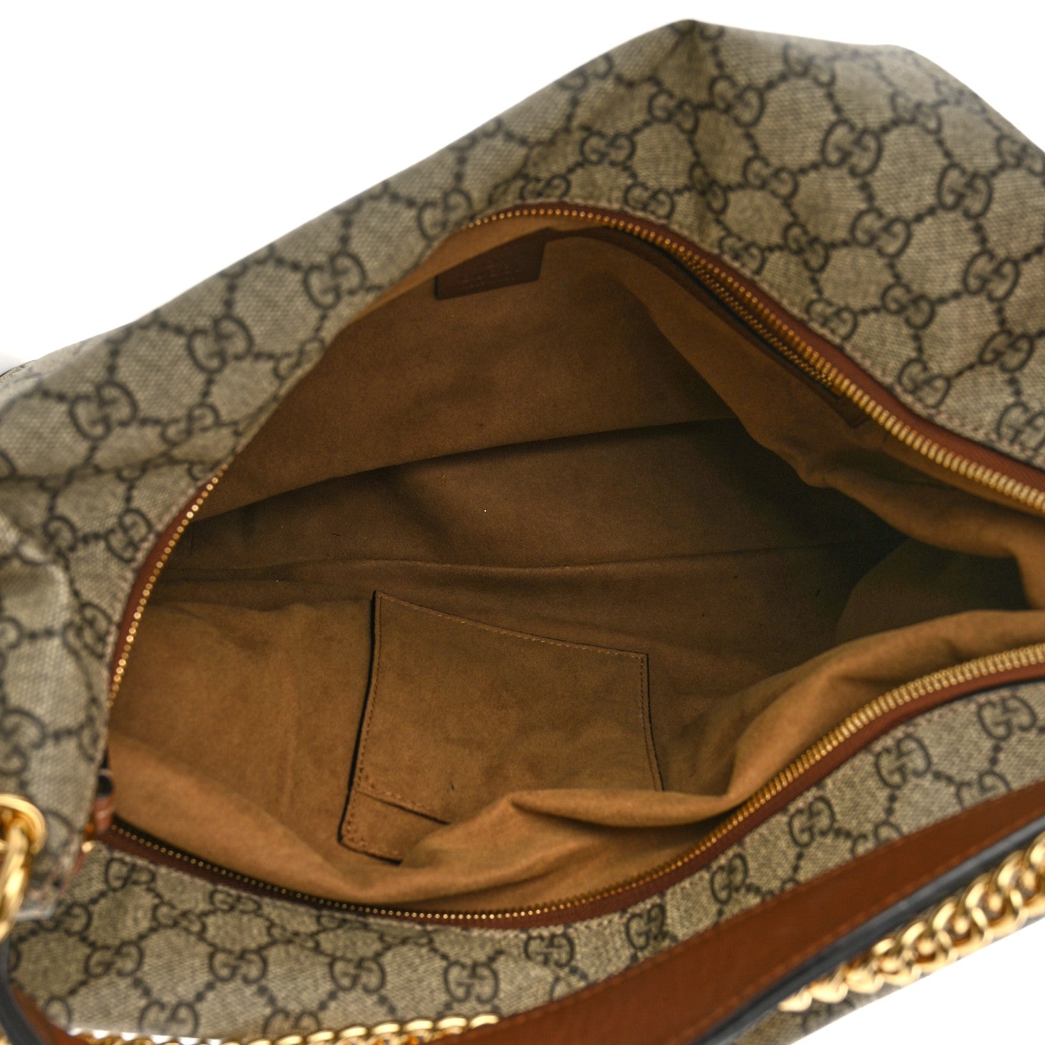 Gucci GG Supreme Monogram Large Linea A Hobo Light Brown 5 of 10