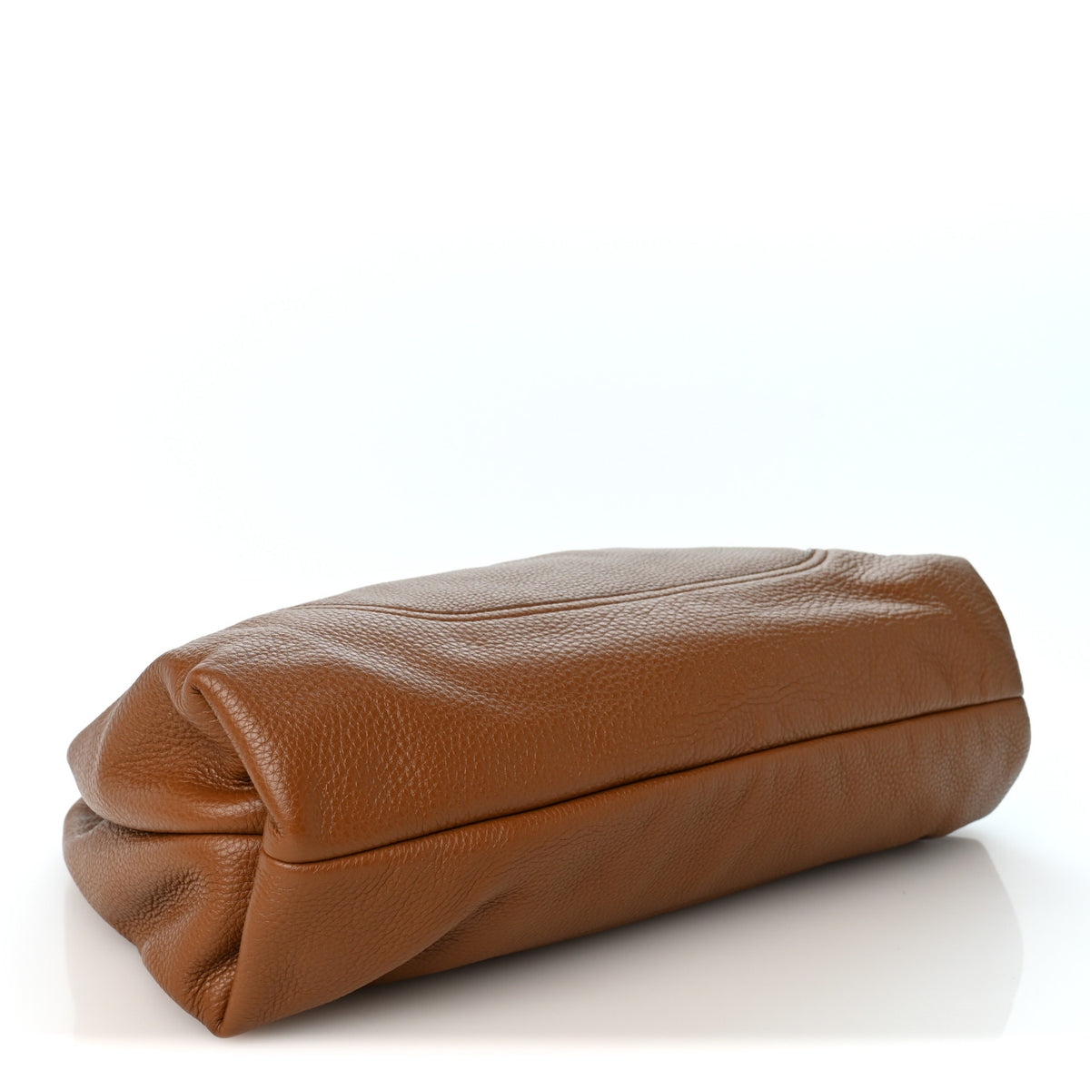 Grained Calfskin Softbit Maxi Shoulder Bag Brown