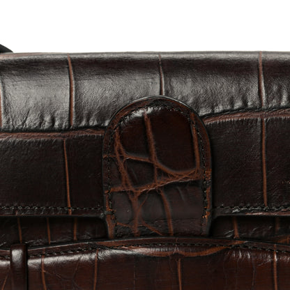Celine Crocodile Embossed Calfskin Mini Symmetrical Bag Brown 8 of 10