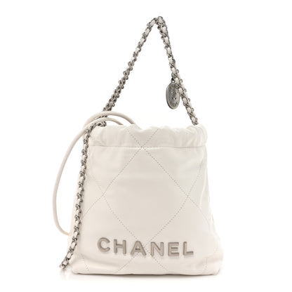 Chanel Shiny Calfskin Quilted Mini Chanel 22 White 1 of 10