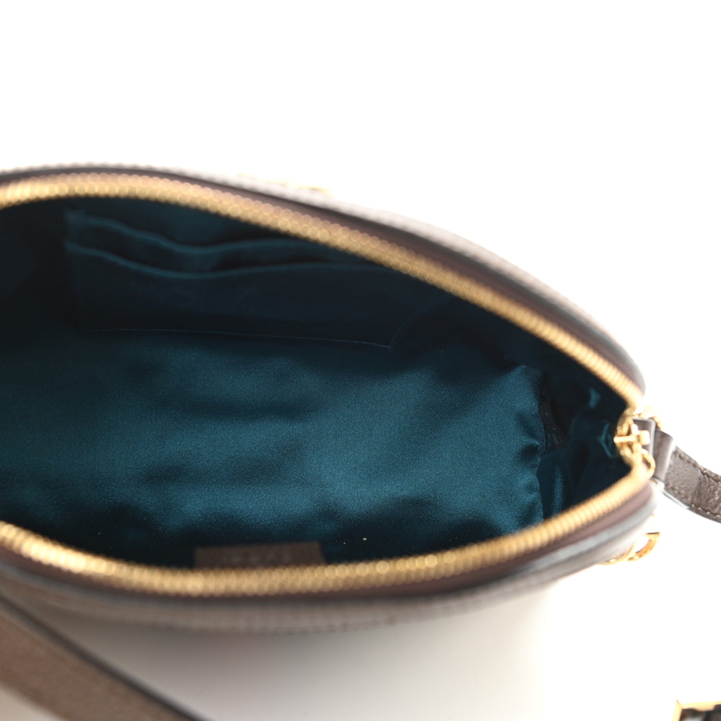 GG Supreme Monogram Textured Dollar Calfskin Web Small Ophidia Dome Shoulder Bag Beige Ebony New Acero