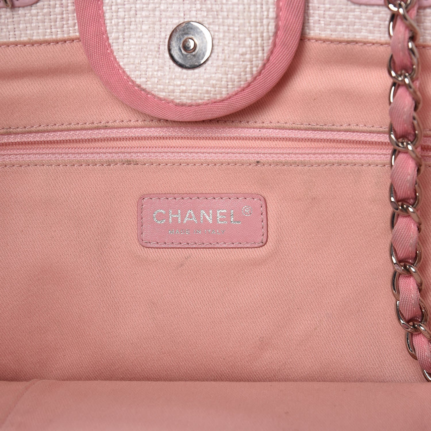 Chanel Woven Straw Raffia Large Deauville Tote Pink 6 of 31