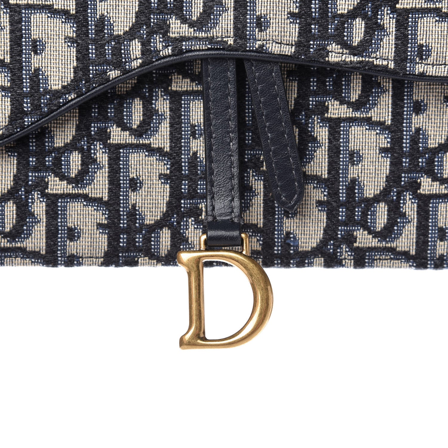 Christian Dior Oblique Saddle Chain Pouch Blue 9 of 10