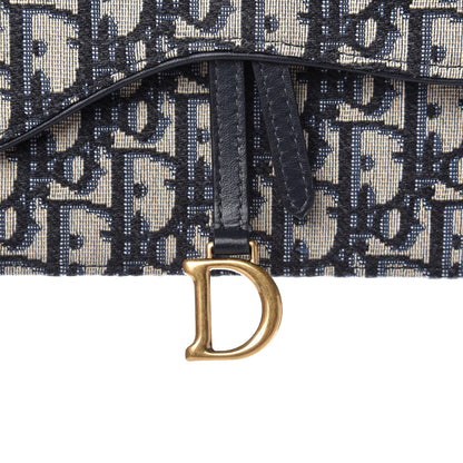 Christian Dior Oblique Saddle Chain Pouch Blue 9 of 10