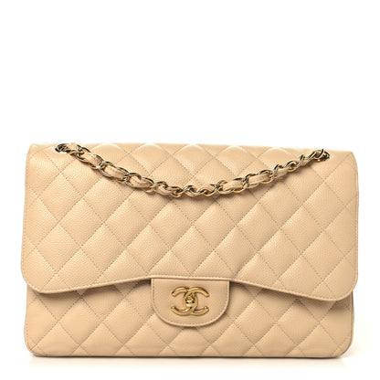 Chanel Caviar Quilted Jumbo Double Flap Beige Clair 1 of 10
