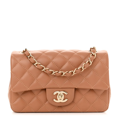 Chanel Lambskin Quilted Mini Rectangular Flap Brown 1 of 11