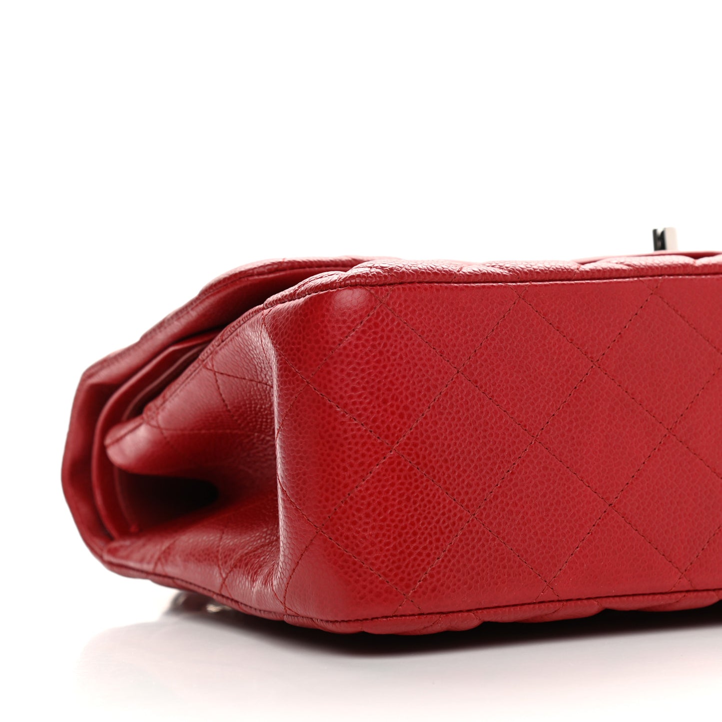 Caviar Quilted Jumbo Double Flap Red