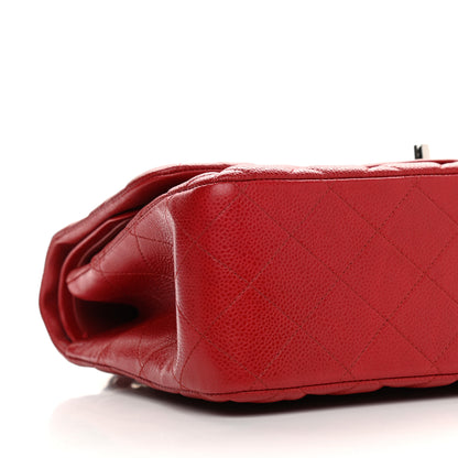 Chanel Caviar Quilted Jumbo Double Flap Red 8 of 9