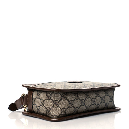 Gucci GG Supreme Monogram Azalea Calfskin Mini Retro Interlocking G Shoulder Bag Beige Ebony Brown Sugar 4 of 11