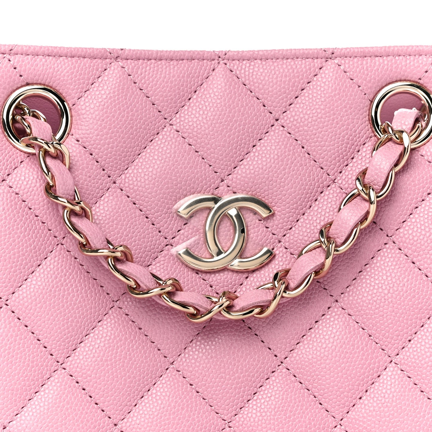 Caviar Quilted Mini Bucket Bag Pink