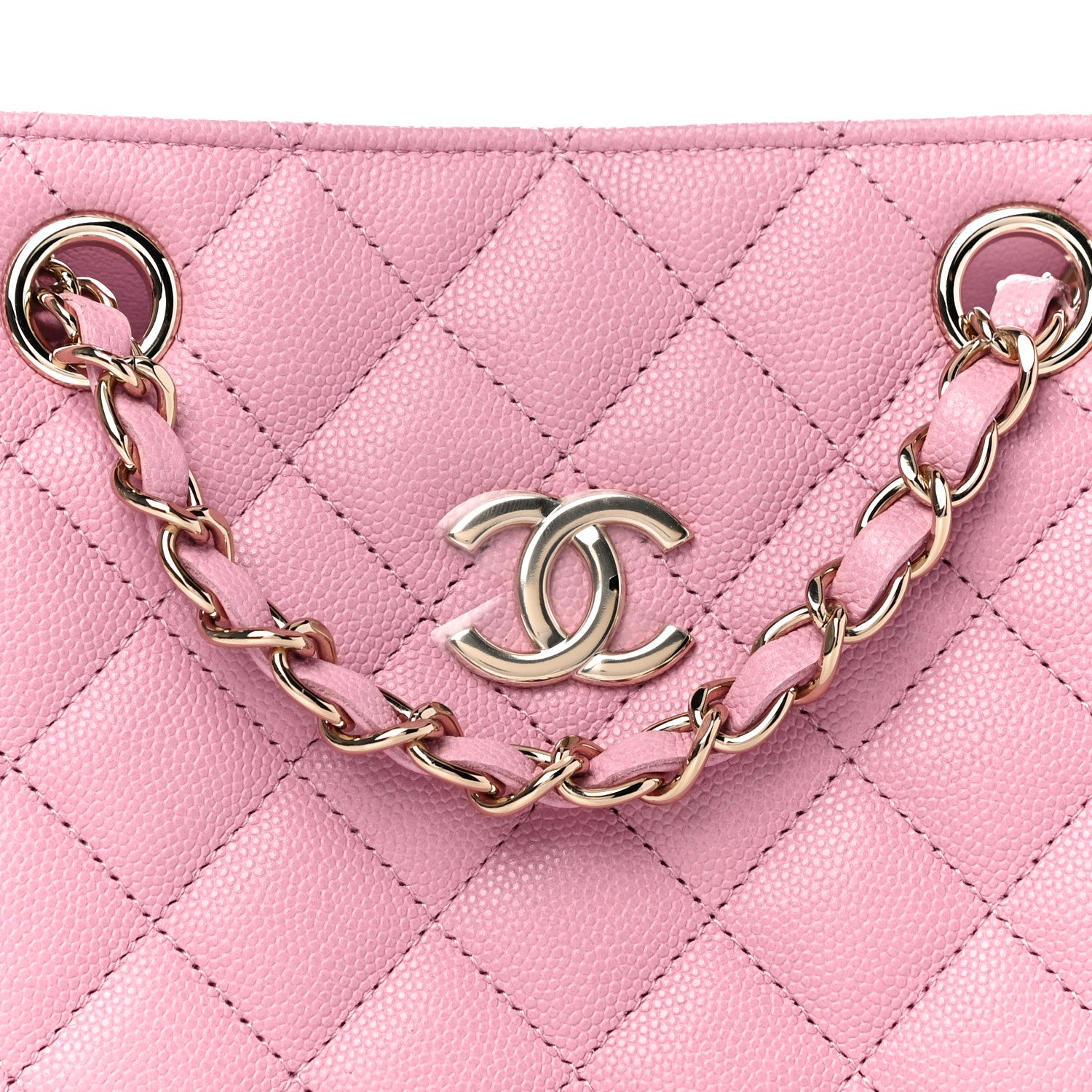 Chanel Caviar Quilted Mini Bucket Bag Pink 7 of 10