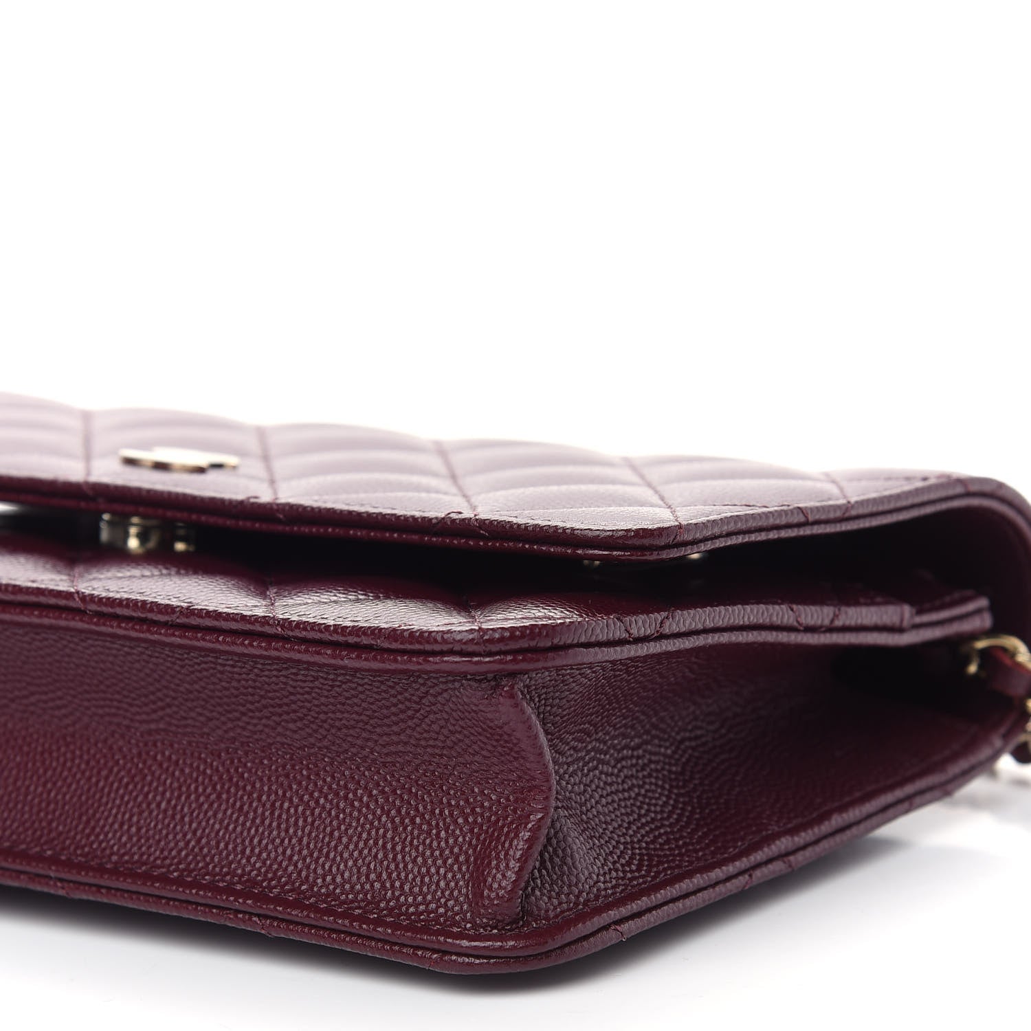 Chanel Caviar Quilted Wallet on Chain WOC Burgundy 10 of 10