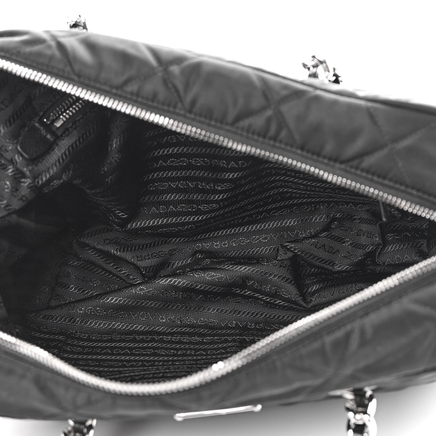 Prada Nylon Tessuto Impuntu Quilted Shoulder Bag Black 5 of 9