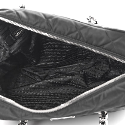Prada Nylon Tessuto Impuntu Quilted Shoulder Bag Black 5 of 9