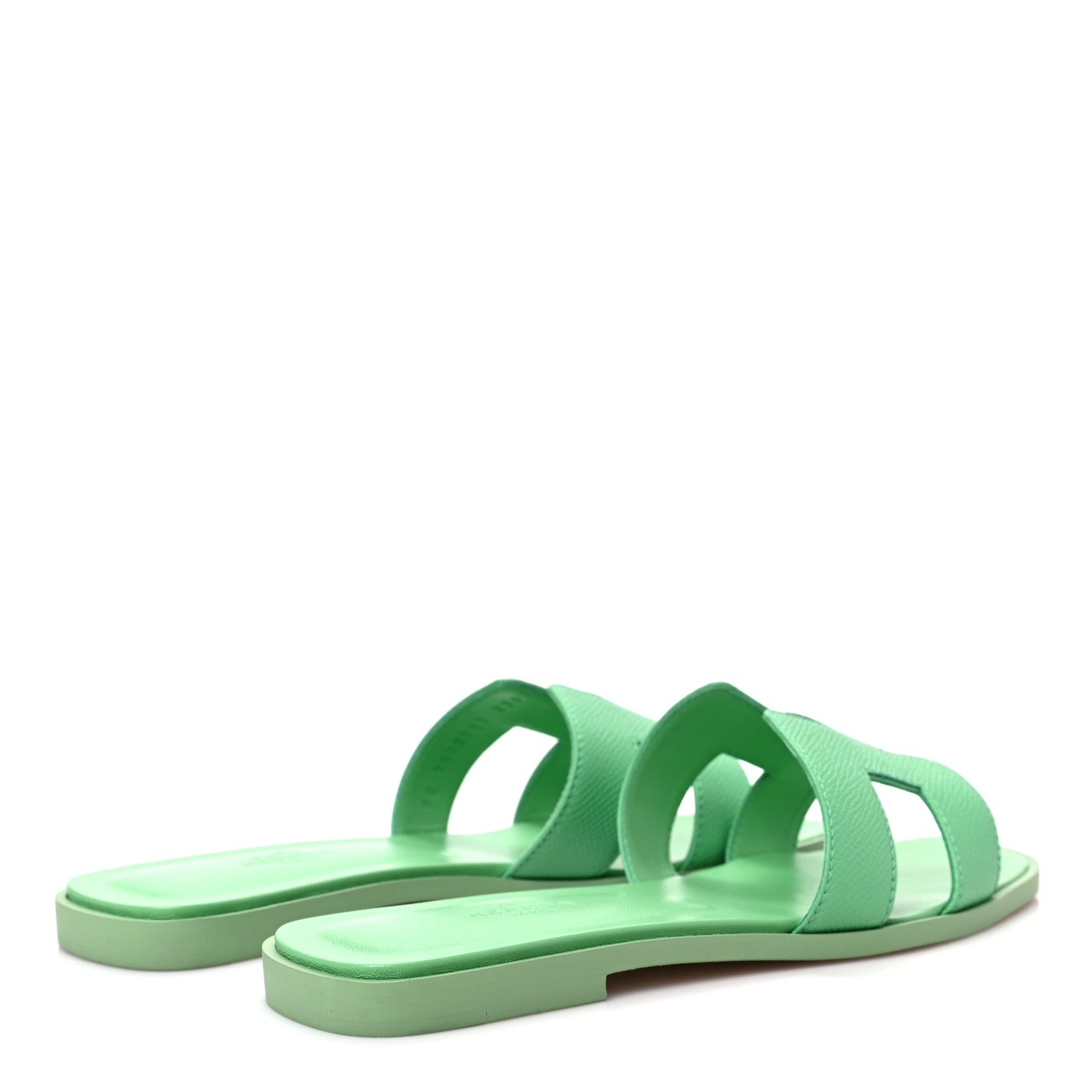 Hermes Epsom Oran Sandals 37 Vert Pomme 4 of 9