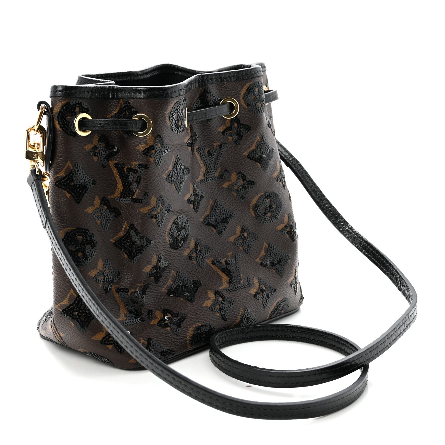 Louis Vuitton Monogram Sequins Noe BB Black 3 of 8