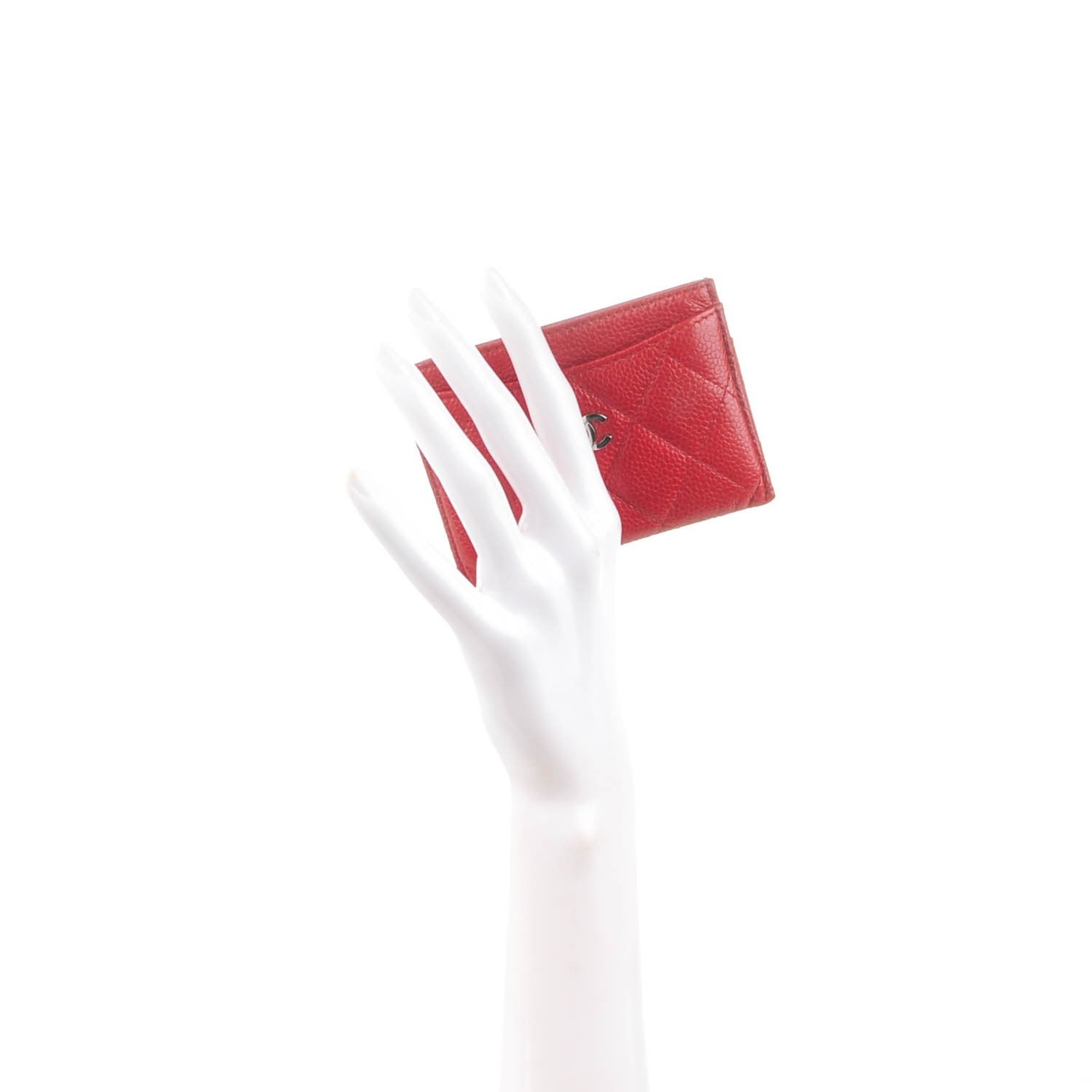 Chanel Caviar Quilted Card Holder Red 2 of 8