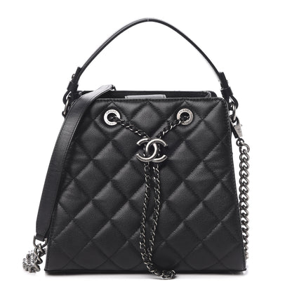 Chanel Caviar Quilted Small CC Bucket Bag Black 1 of 11