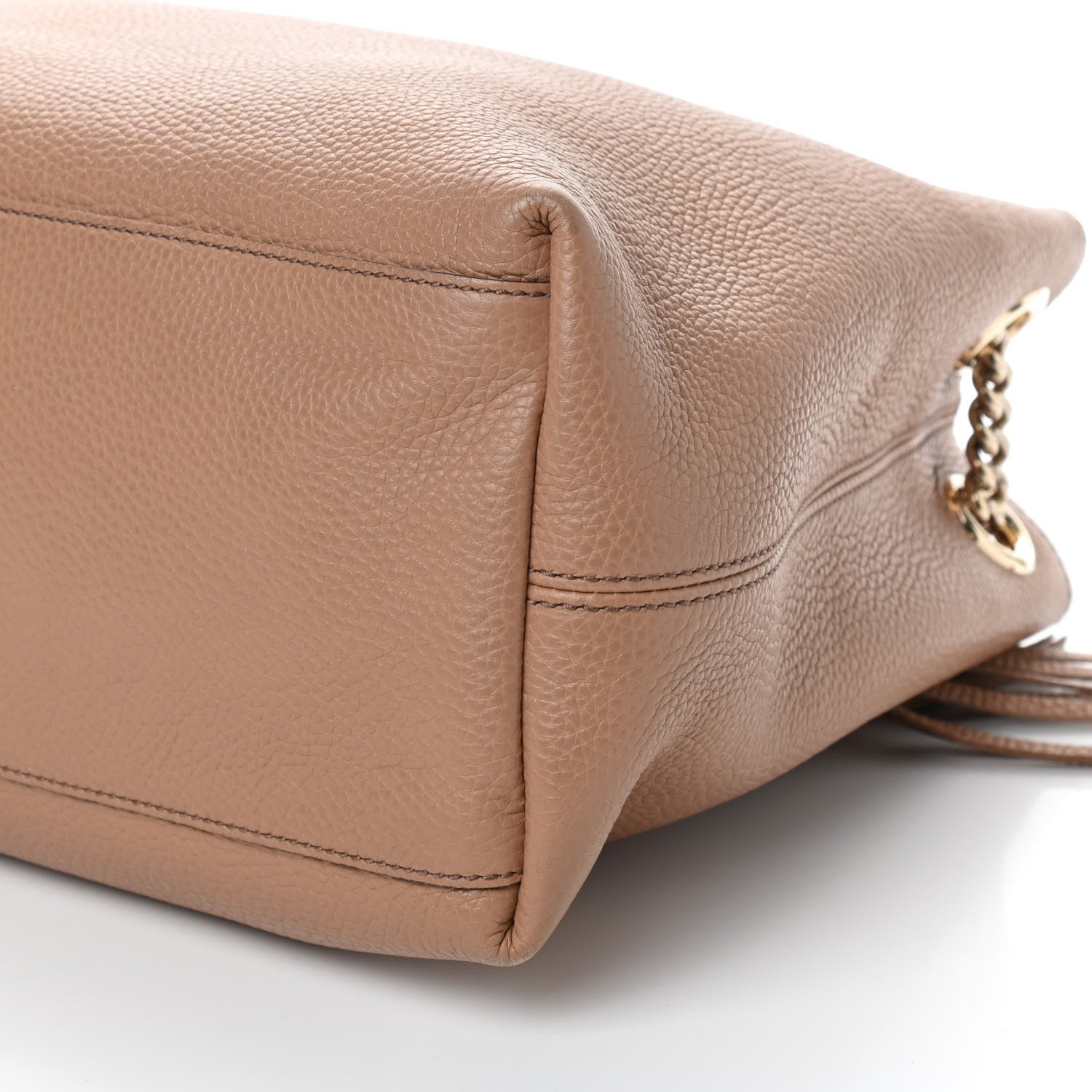 Gucci Pebbled Calfskin Medium Soho Chain Shoulder Bag Rose Beige 10 of 13
