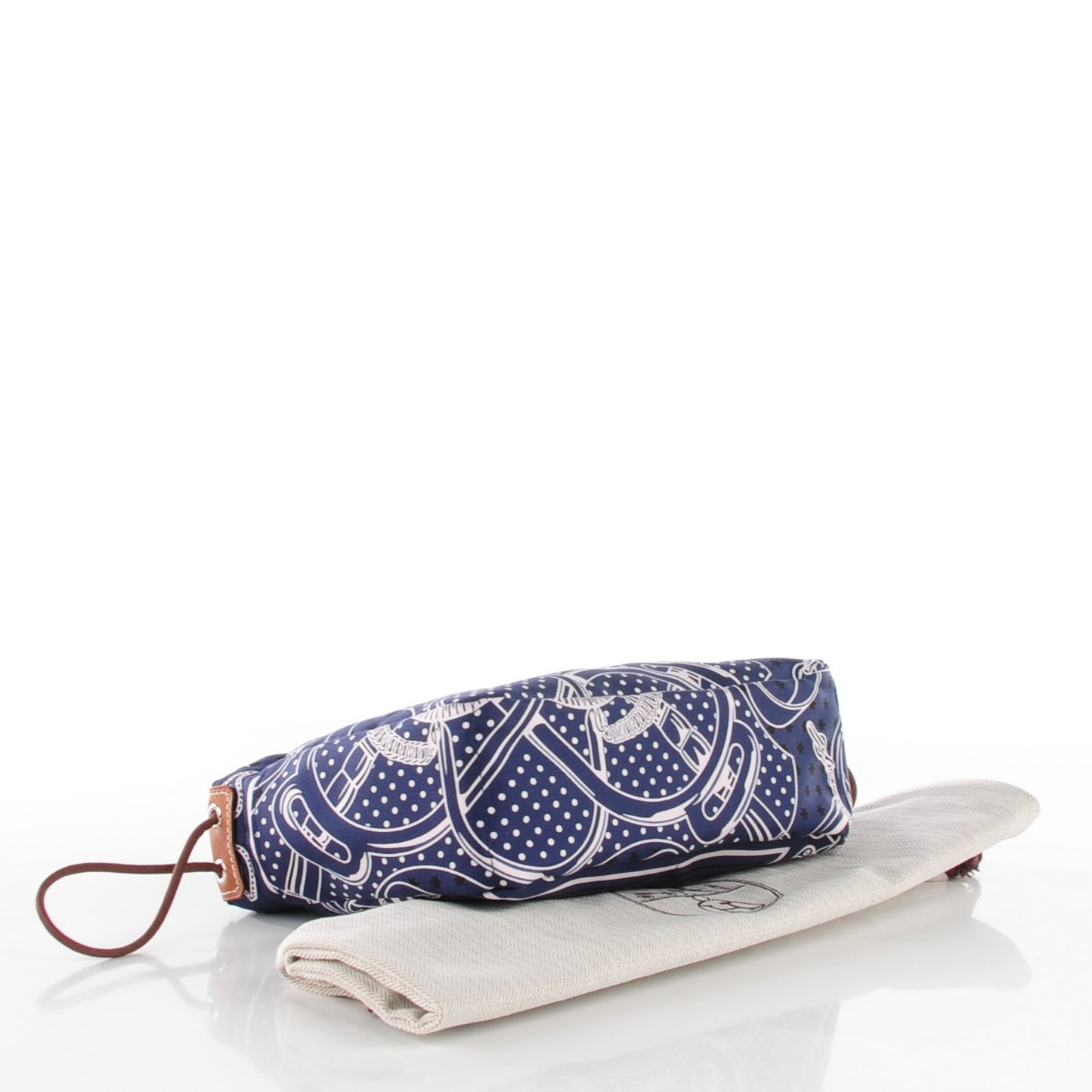Barenia Silk Eperons d'Or Fourbi 20 PM Pouch Fauve Bleu Nuit