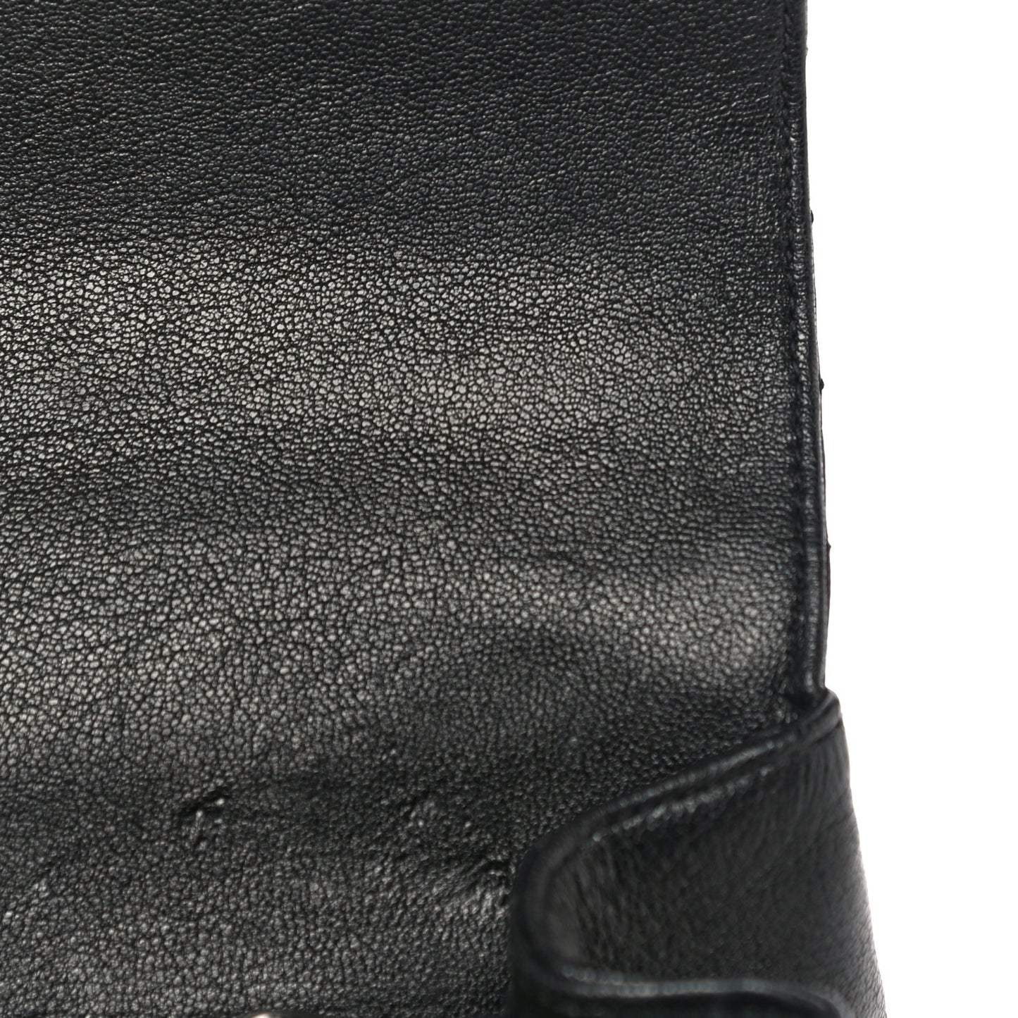 Sheepskin Matelasse Chevron Monogram Medium College Bag Black