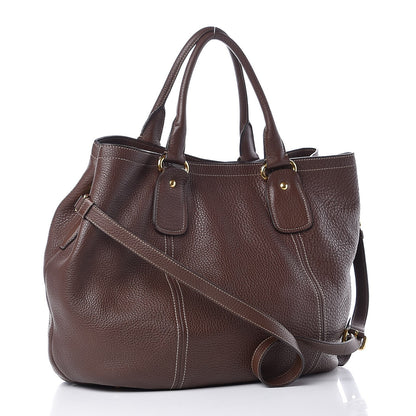 Prada Vitello Daino Tote Bruciato 4 of 10