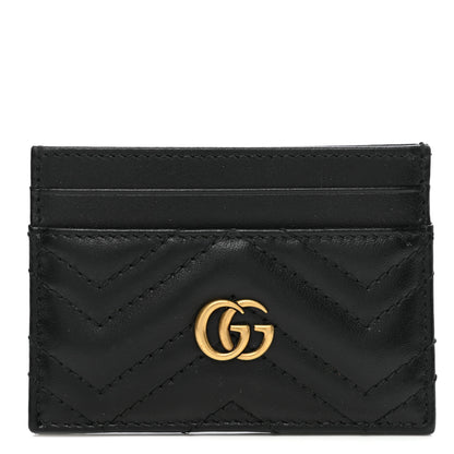 Gucci Calfskin Matelasse GG Marmont Card Holder Black 1 of 7