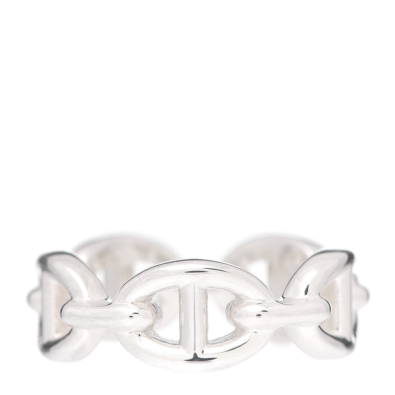 Hermes Sterling Silver PM Chaine d'Ancre Enchainee Band Ring 51 5.75 3 of 7