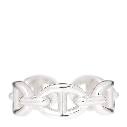 Hermes Sterling Silver PM Chaine d'Ancre Enchainee Band Ring 51 5.75 3 of 7