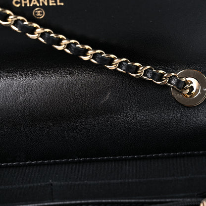 Chanel Lambskin Quilted Trendy CC Wallet On Chain WOC Black 14 of 15