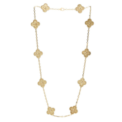 Van Cleef & Arpels 18K Yellow Gold 10 Motifs Vintage Alhambra Necklace 3 of 6