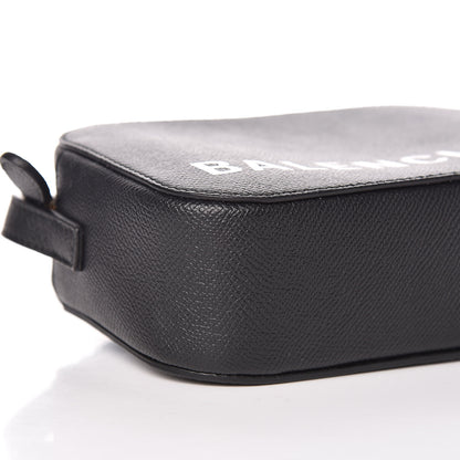 Balenciaga Signature Grained Calfskin Logo XS Ville Camera Bag Black White 7 of 8