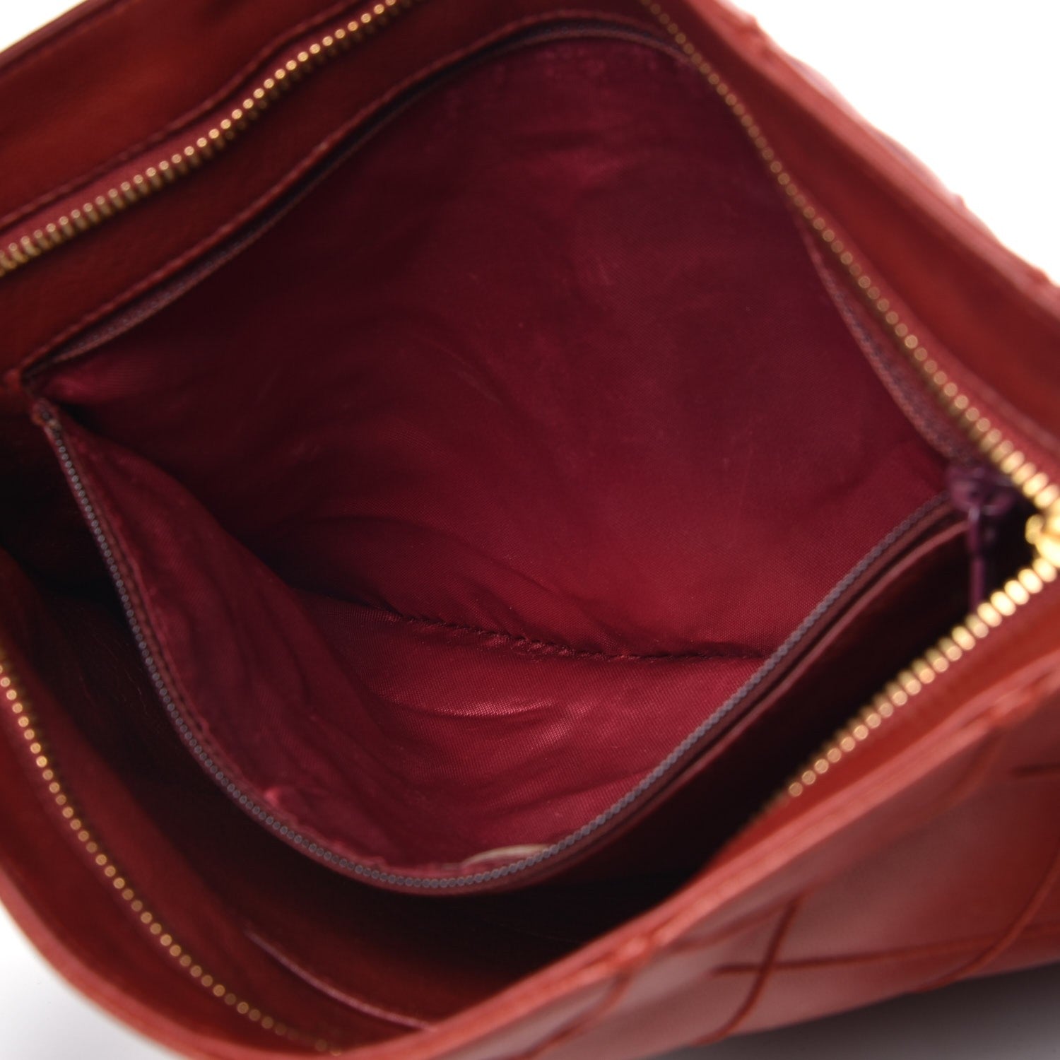 Chanel Lambskin Stitched Tassel Shoulder Bag Red 6 of 9