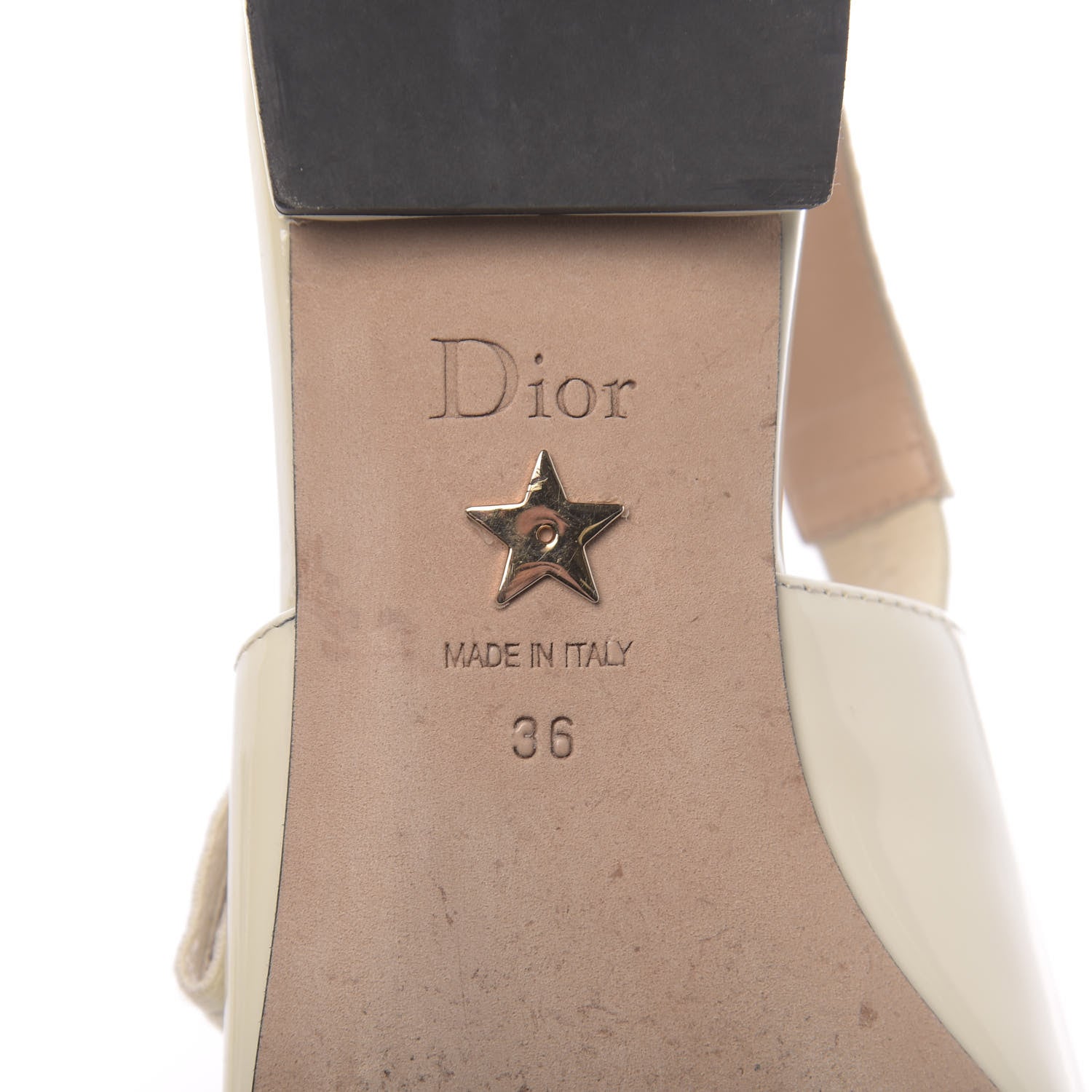 Christian Dior Patent Ribbon J'Adior Slingback Ballet Flats 36 Off White 8 of 9