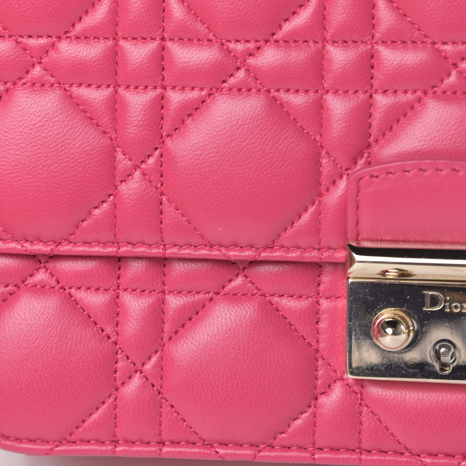 Christian Dior Lambskin Cannage Miss Dior Promenade Pouch Fuchsia 12 of 12