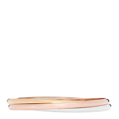 Cartier 18K Pink Yellow White Gold 3.5mm Trinity Bangle Bracelet 59 1 of 4