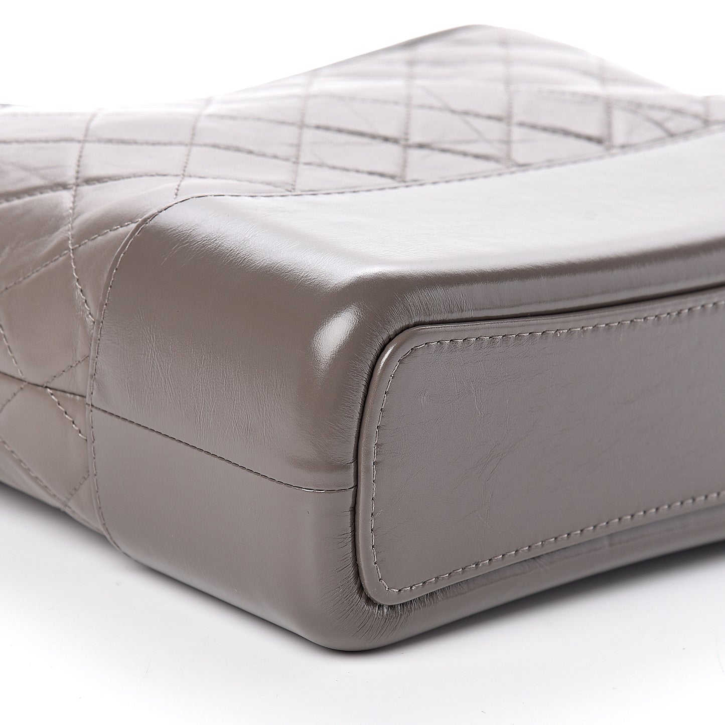 Aged Calfskin Quilted Medium Gabrielle Hobo Grey