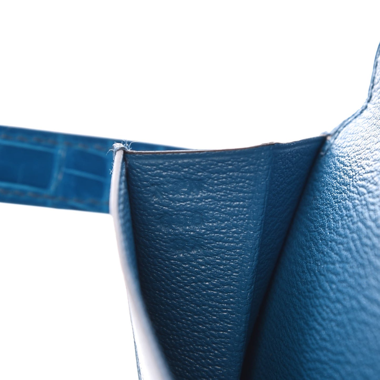 Shiny Alligator Kelly Longue Wallet Bleu Izmir
