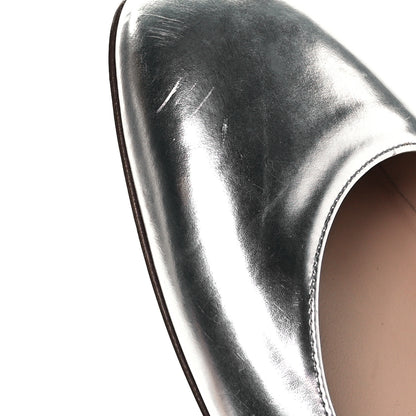 Valentino Garavani Patent Tan-Go Ballerina Flats 40.5 Silver 9 of 11