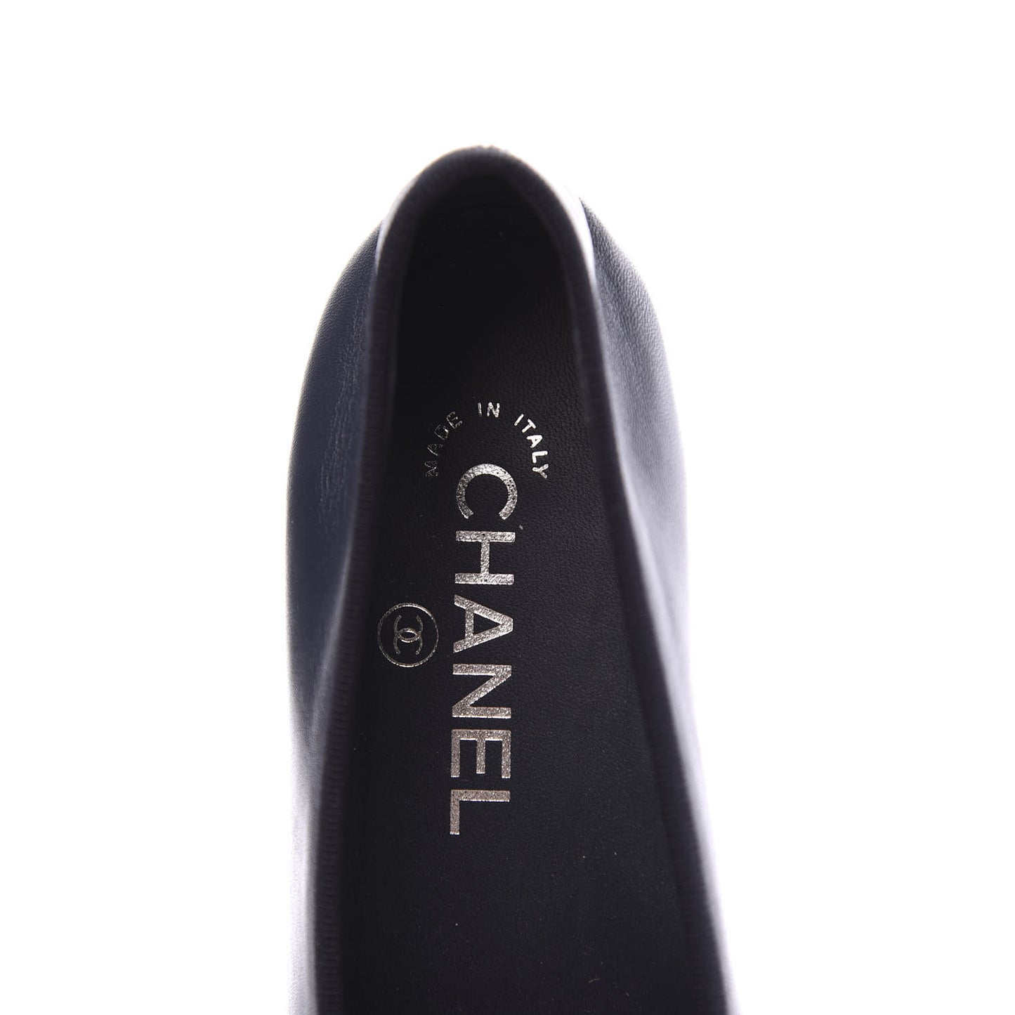 Lambskin CC Cap Toe Ballerina Flats 35 Navy