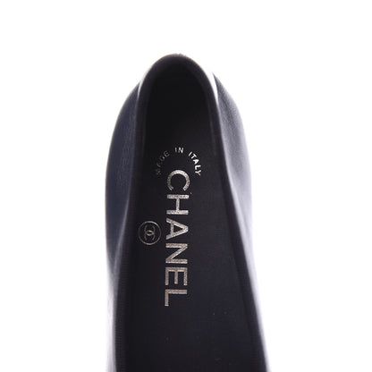 Chanel Lambskin CC Cap Toe Ballerina Flats 35 Navy 8 of 10