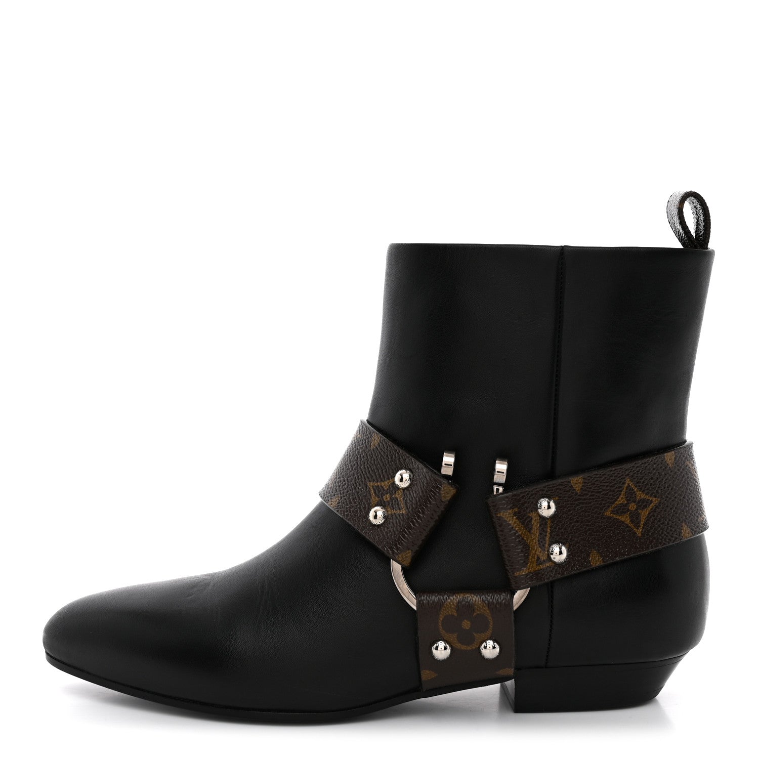 Louis Vuitton Calfskin Monogram Rhapsody Ankle Boots 38 Black 1 of 11
