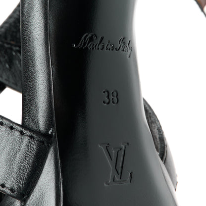 Louis Vuitton Calfskin Monogram Damier Tressage Matchmake Cross Sandals 38 8 of 9