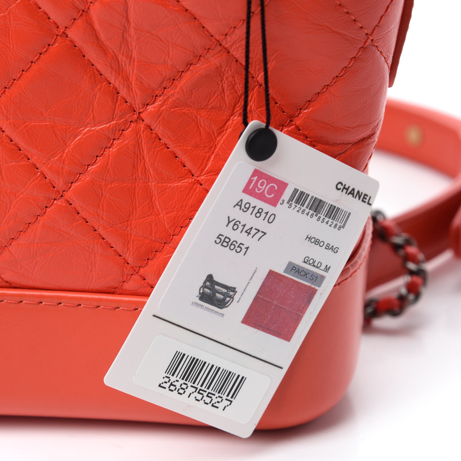 Chanel Aged Calfskin Quilted Small Gabrielle Hobo Red 10 of 13