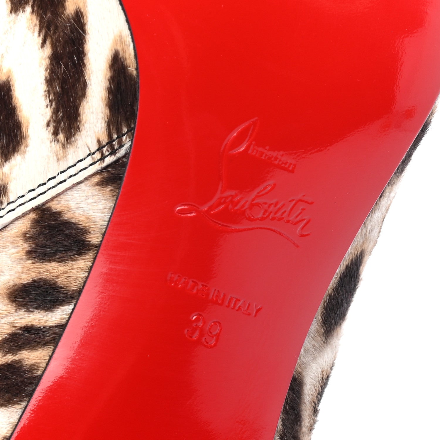 Christian Louboutin Pony Hair Leopard Turela 55 Ankle Boots 39 Black White 6 of 7