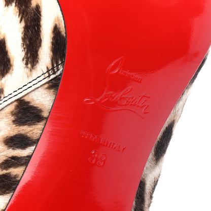 Christian Louboutin Pony Hair Leopard Turela 55 Ankle Boots 39 Black White 6 of 7