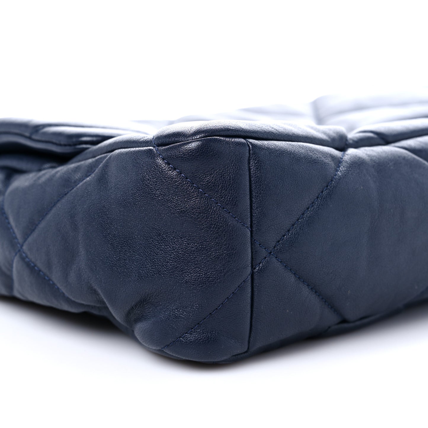 Lambskin Quilted Large Chanel 19 Flap Navy Blue