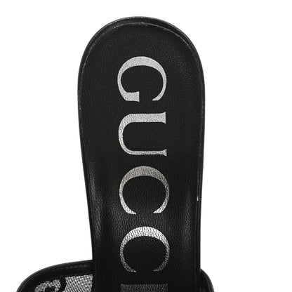 Gucci Tela Retino Nappa Crystal GG Monogram Square G 95mm Slide Sandals 37 Black 7 of 9