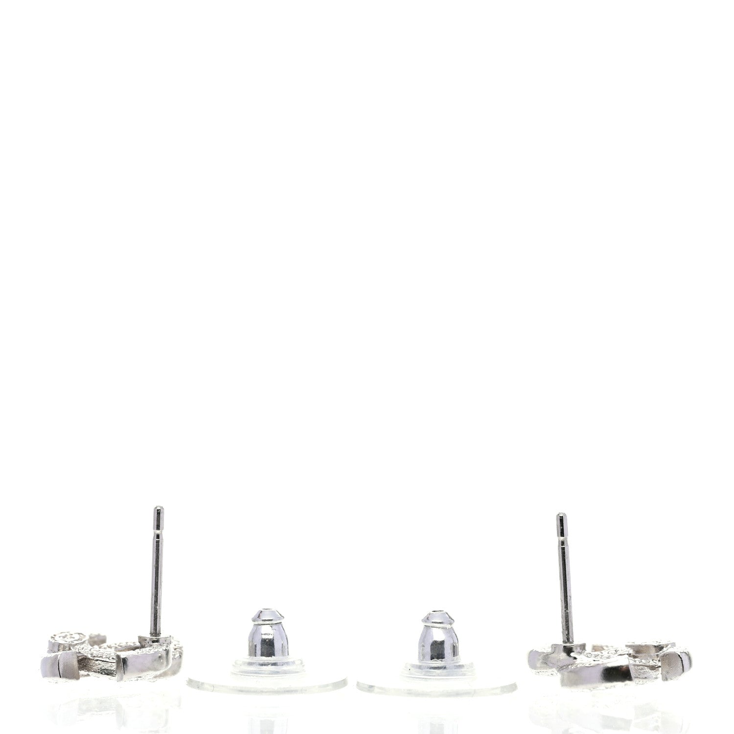 Chanel Crystal Mini CC Earrings Silver 3 of 5