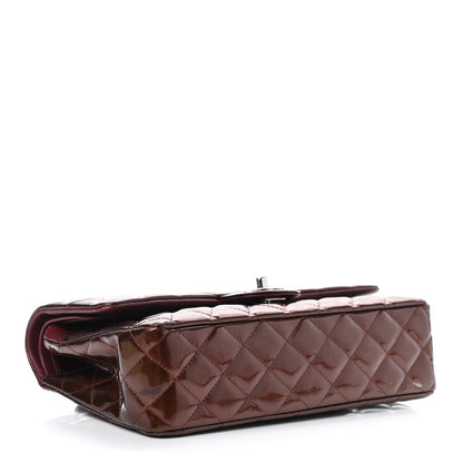 Chanel Striated Patent Quilted Medium Double Flap Burgundy 4 of 14